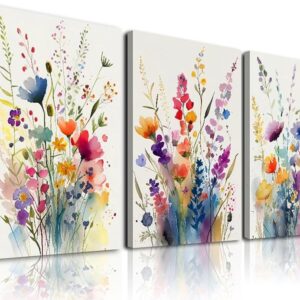 Floral Canvas Wall Art Set (3 pcs)